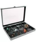 VITRINE ALU COMPACT  : 12 CASES (65 x 58 mm) - SAFE®