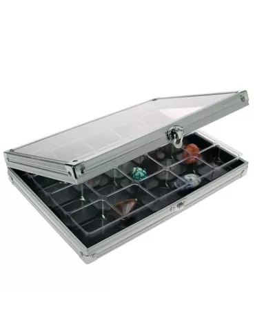 VITRINE ALU COMPACT : 20 CASES (36 x 49 mm) - SAFE®
