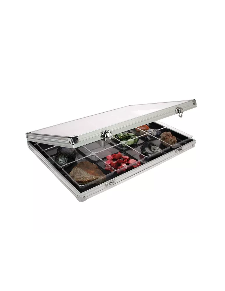 VITRINE ALU : 12 CASES (87 x 90 x 40 mm) - SAFE®