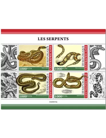 n° 8993/8996 - Timbre CENTRAFRIQUE Poste