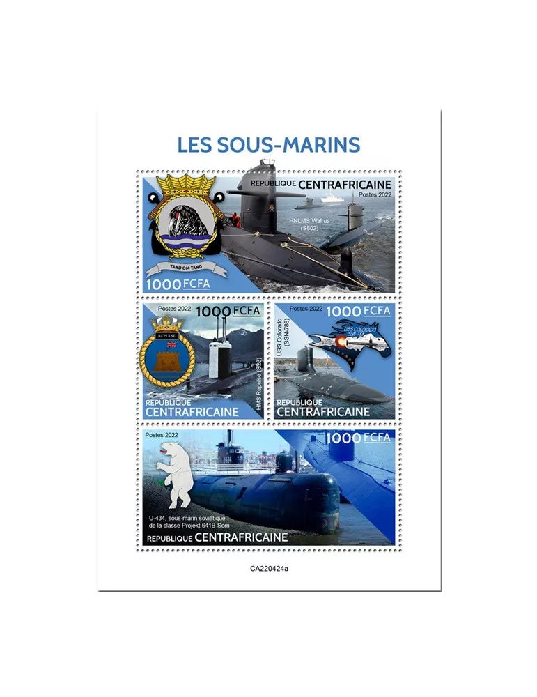 n° 9364/9367 - Timbre CENTRAFRIQUE Poste
