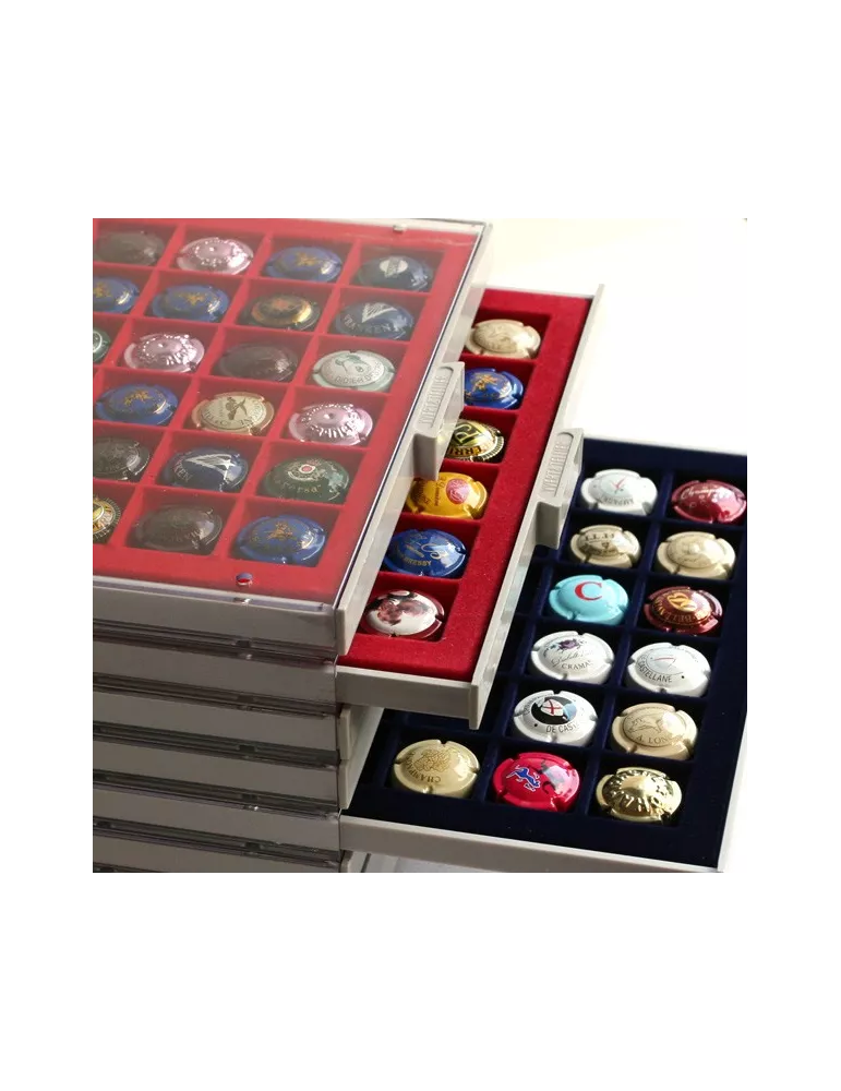 MEDAILLIER : 48 CASES (CAPSULES DE CHAMPAGNE)