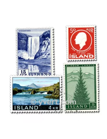 ISLANDE : pochette de 25 timbres (Oblitérés)