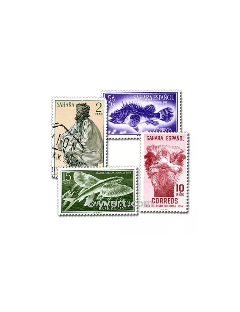 SAHARA ESPAGNOL : pochette de 50 timbres (Oblitérés)