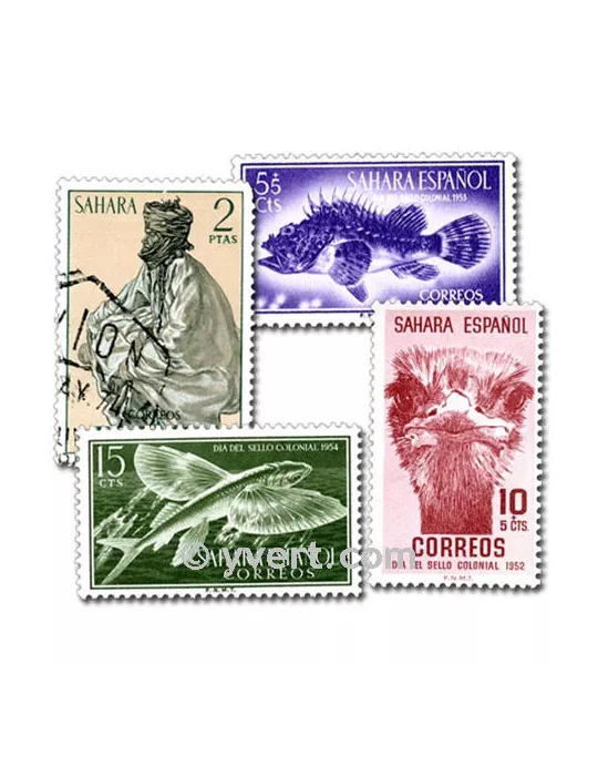SAHARA ESPAGNOL : pochette de 50 timbres (Oblitérés)