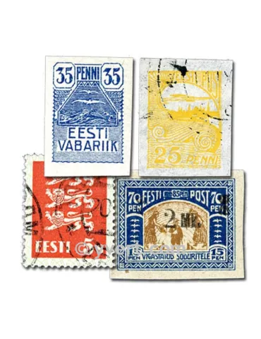 ESTONIE : pochette de 25 timbres (Oblitérés)