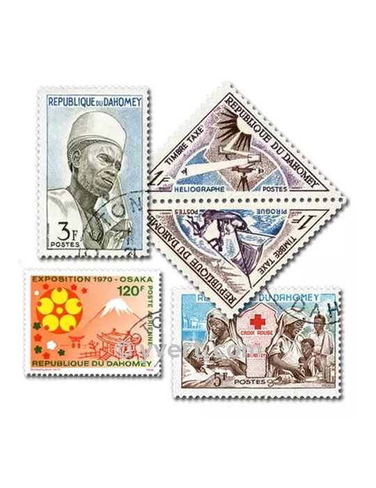 DAHOMEY : pochette de 200 timbres (Oblitérés)