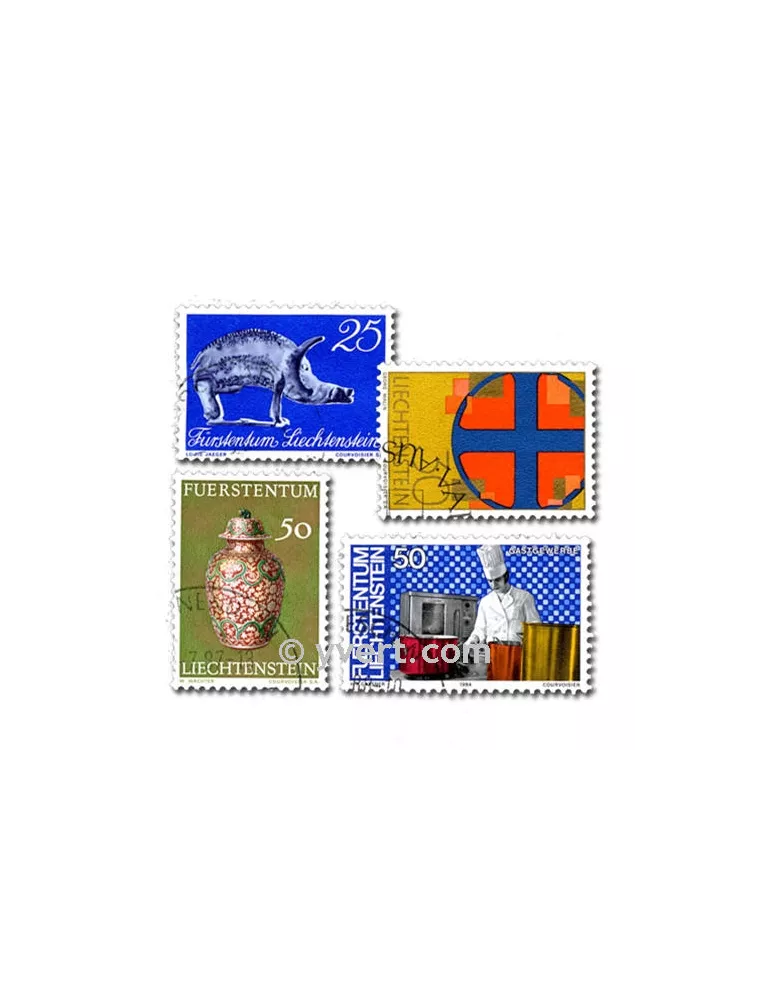LIECHTENSTEIN : pochette de 100 timbres (Oblitérés)