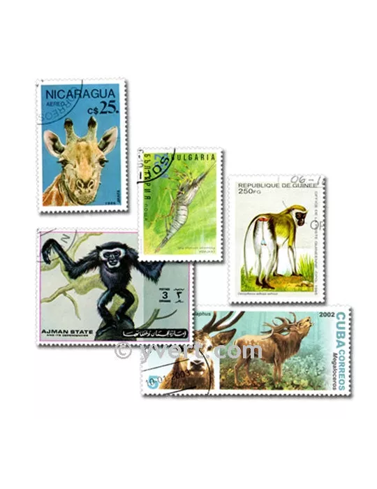 ANIMAUX : pochette de 1000 timbres (Oblitérés)