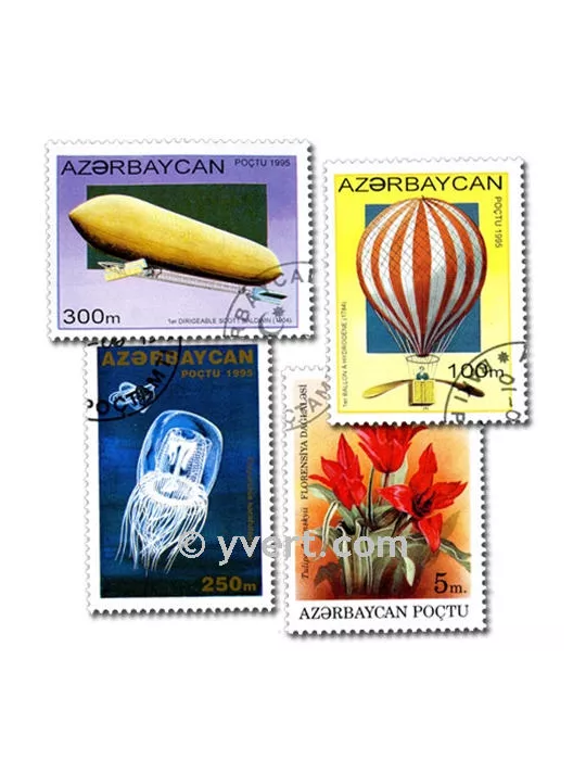 AZERBAIDJAN : pochette de 50 timbres (Oblitérés)