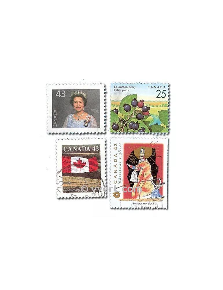 CANADA : pochette de 300 timbres (Oblitérés)