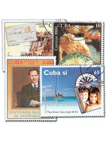 CUBA : pochette de 1000 timbres (Oblitérés)