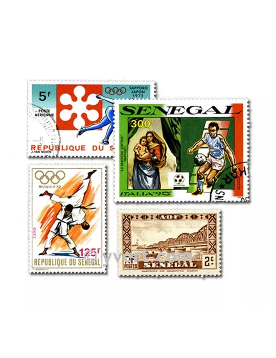 SENEGAL : pochette de 100 timbres (Oblitérés)