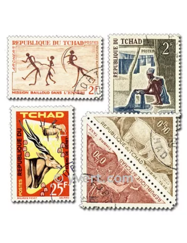 TCHAD : Pochette de 100 timbres (Oblitérés)