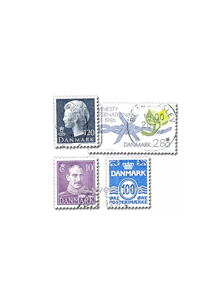 DANEMARK : pochette de 200 timbres (Oblitérés)