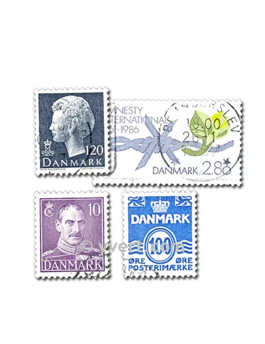 DANEMARK : pochette de 200 timbres (Oblitérés)