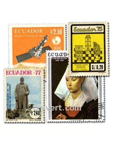 EQUATEUR : pochette de 100 timbres (Oblitérés)