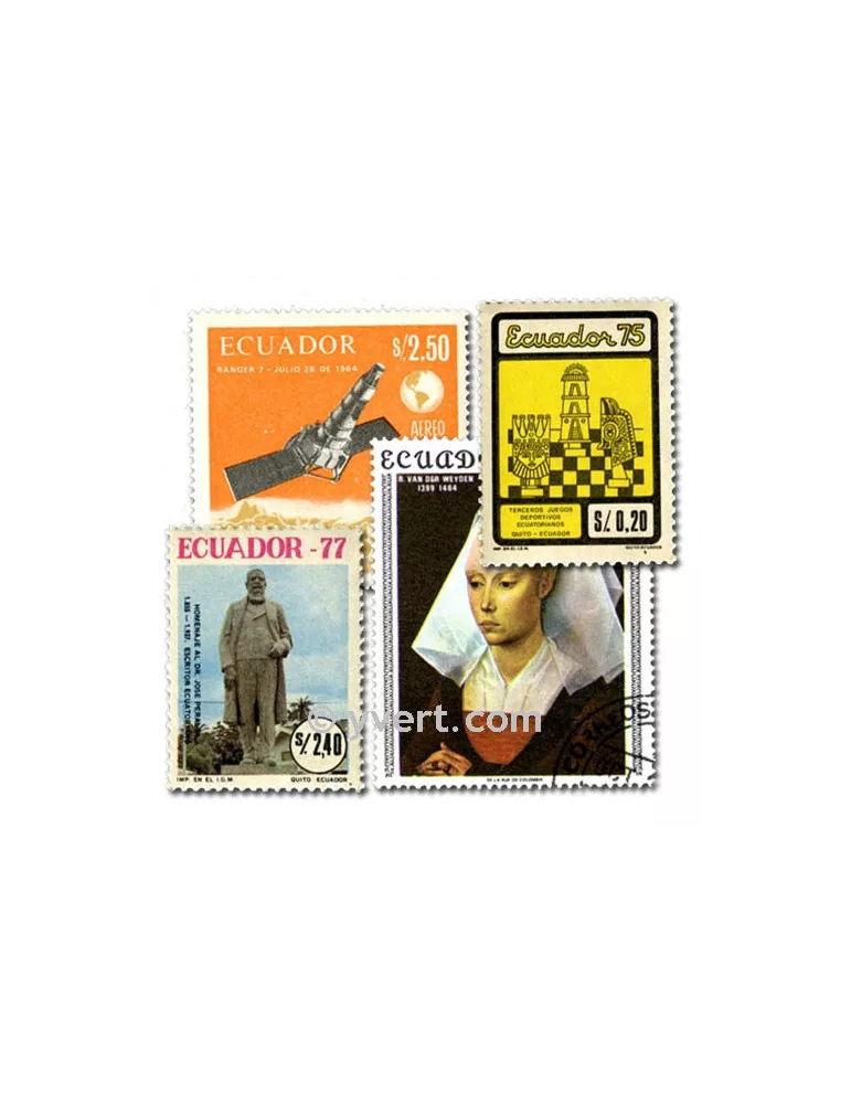 EQUATEUR : pochette de 100 timbres (Oblitérés)