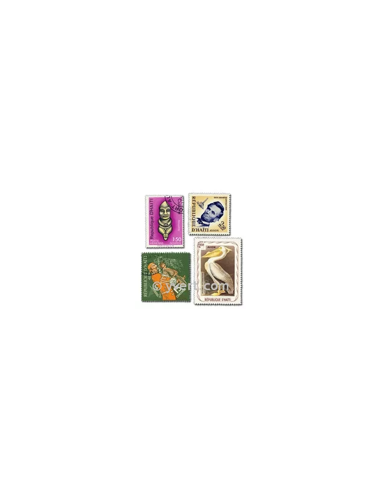 HAITI : pochette de 100 timbres (Oblitérés)