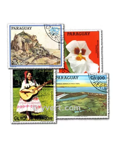 PARAGUAY : pochette de 100 timbres (Oblitérés)