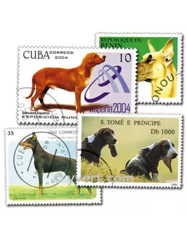 CHIENS : pochette de 200 timbres (Oblitérés) 2