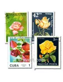 ROSES : pochette de 50 timbres (Oblitérés)
