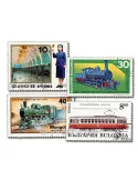 TRAINS : pochette de 800 timbres (Oblitérés)