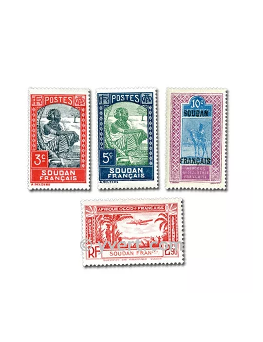 SOUDAN FRANCAIS : pochette de 25 timbres (Oblitérés)