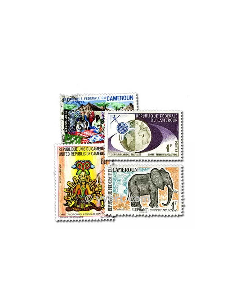 CAMEROUN : pochette de 100 timbres (Oblitérés)