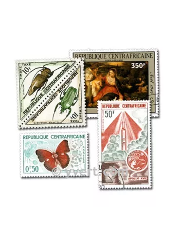 CENTRAFRIQUE : pochette de 200 timbres (Oblitérés)