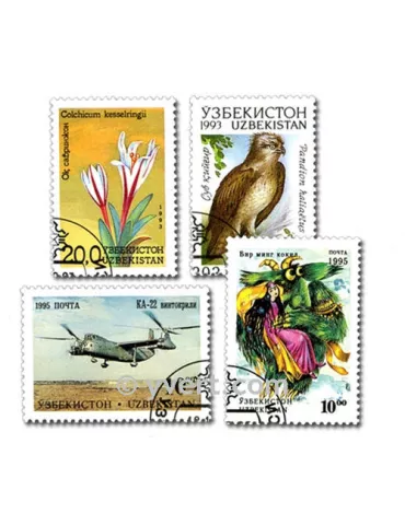 OUZBEKISTAN : pochette de 50 timbres (Oblitérés)