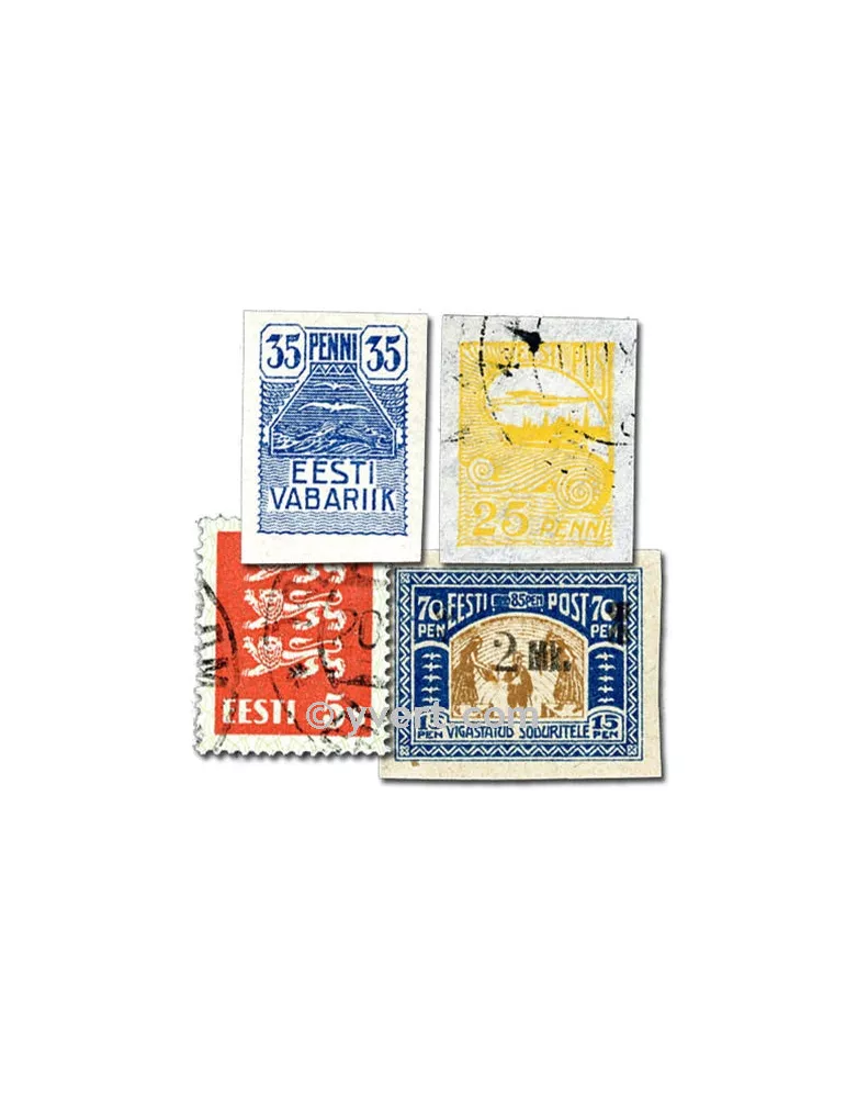 ESTONIE : pochette de 50 timbres (Oblitérés)