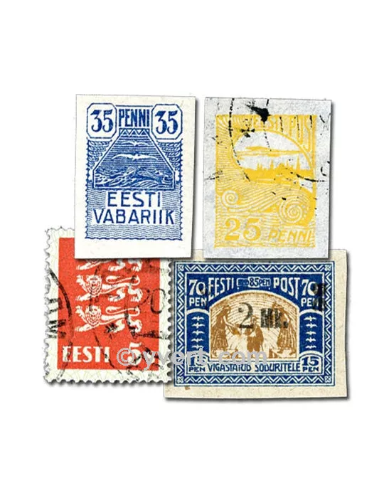 ESTONIE : pochette de 50 timbres (Oblitérés)