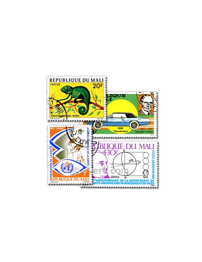 MALI : pochette de 300 timbres (Oblitérés)