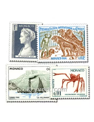 MONACO : pochette de 100 timbres (Oblitérés)