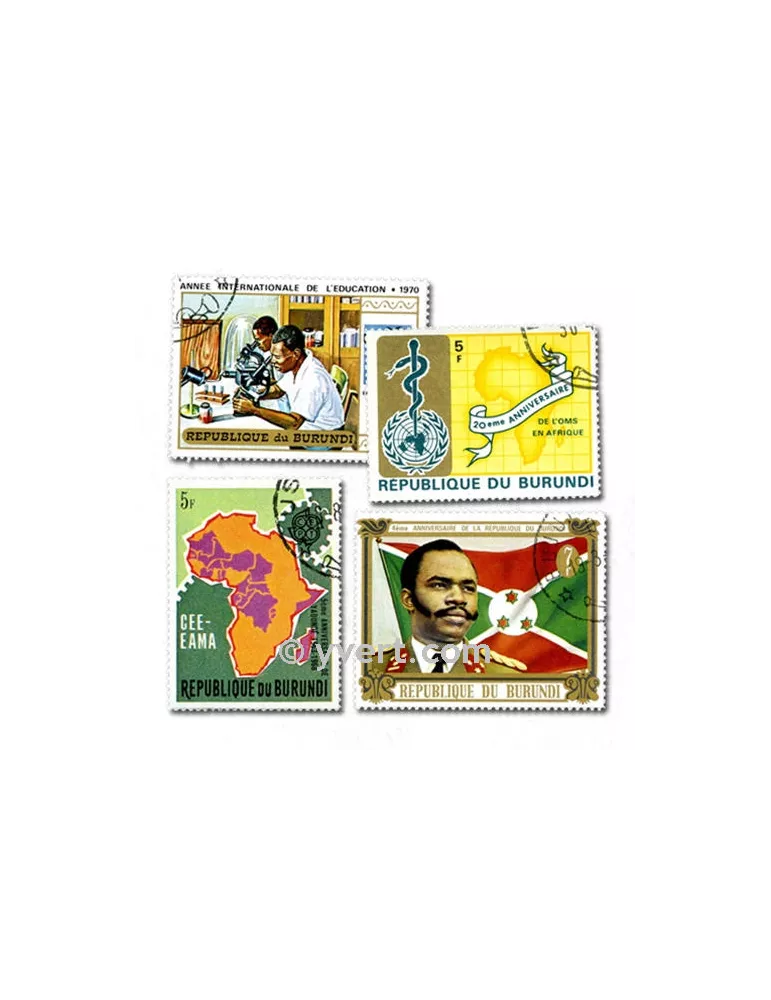 BURUNDI : pochette de 500 timbres (Oblitérés)