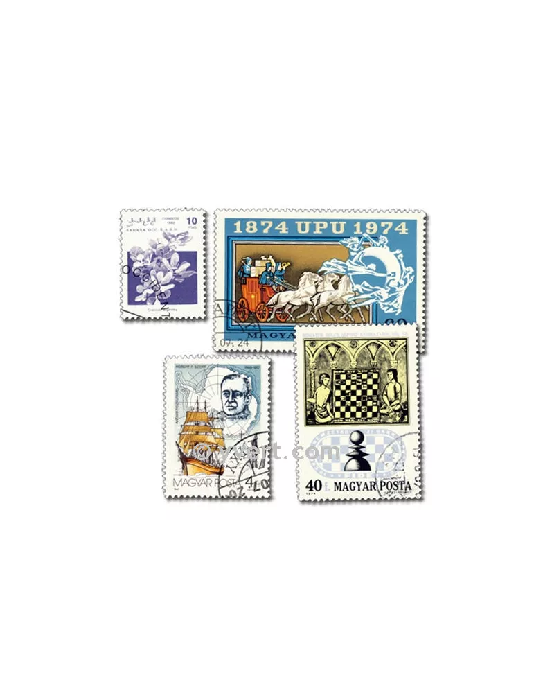 MONDE ENTIER : pochette de 2000 timbres (Oblitérés)