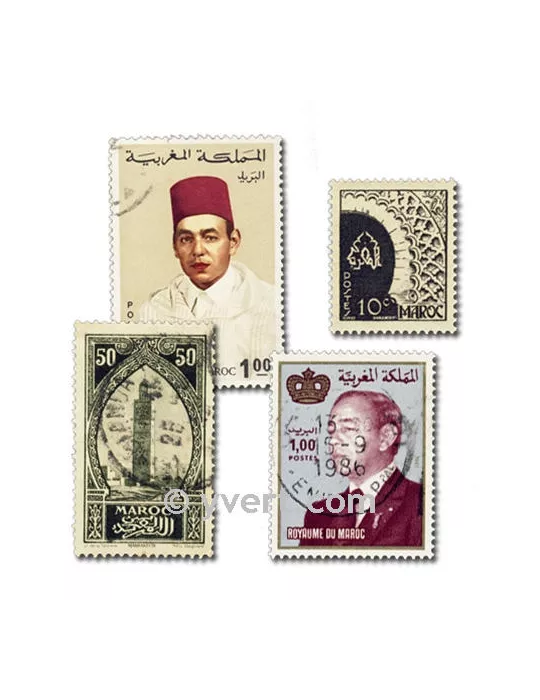 MAROC FRANCAIS : pochette de 300 timbres (Oblitérés)