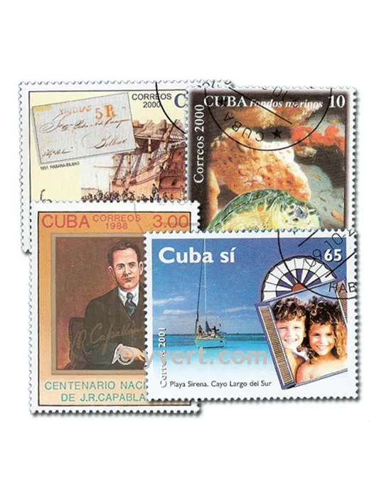 CUBA : pochette de 300 timbres (Oblitérés)