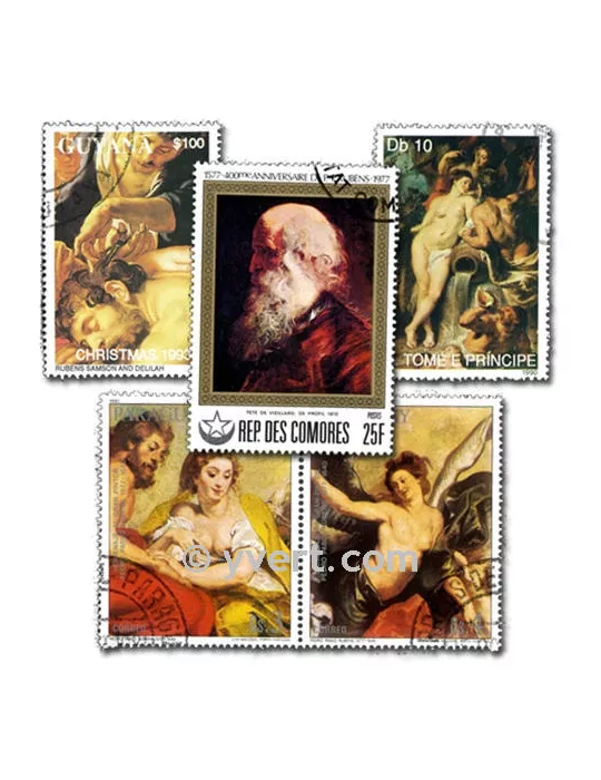 RUBENS : pochette de 50 timbres (Oblitérés)