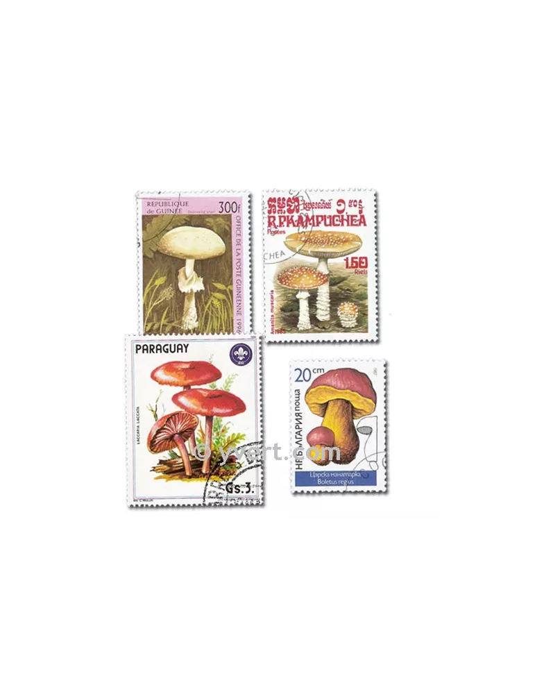 CHAMPIGNONS : pochette de 200 timbres (Oblitérés)