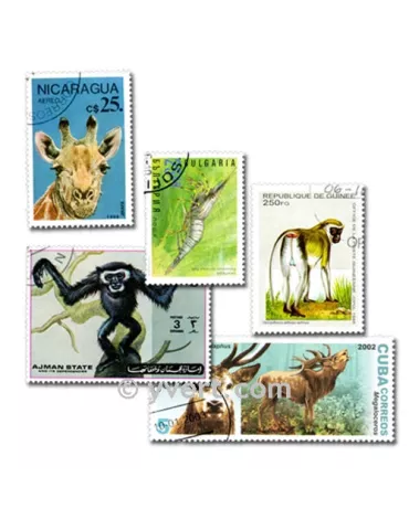 ANIMAUX : pochette de 500 timbres (Oblitérés)