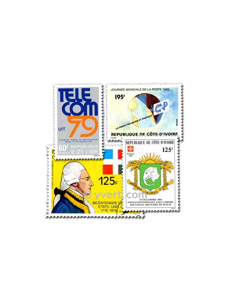 COTE D IVOIRE : pochette de 200 timbres (Oblitérés)