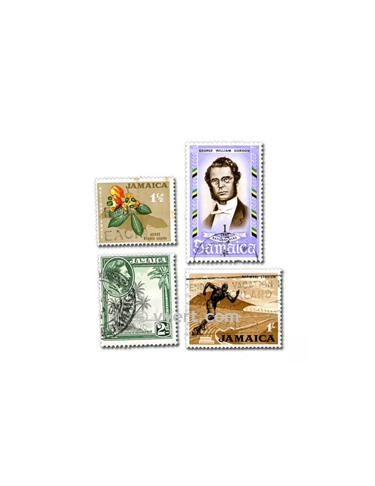 JAMAIQUE : pochette de 25 timbres (Oblitérés)