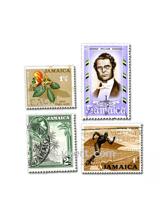 JAMAIQUE : pochette de 25 timbres (Oblitérés)