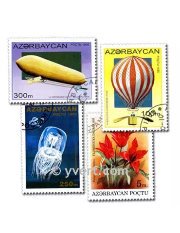 AZERBAIDJAN : pochette de 75 timbres (Oblitérés)