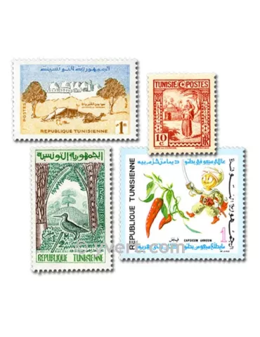 TUNISIE : pochette de 100 timbres (Oblitérés)