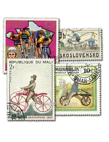 CYCLISME : pochette de  50 timbres (Oblitérés) 2
