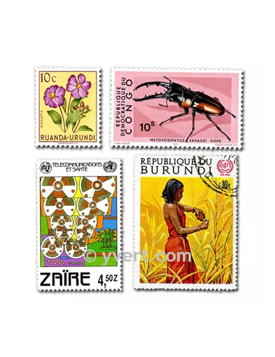 POSS. BELGES : pochette de 100 timbres (Oblitérés)