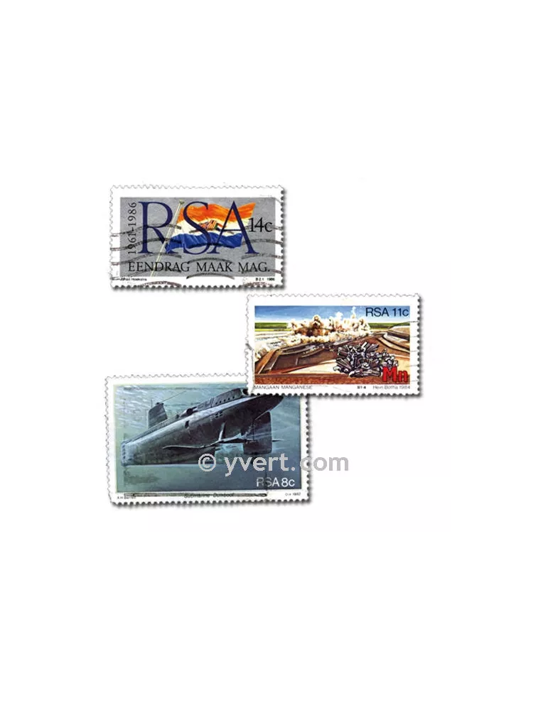 AFRIQUE DU SUD : pochette de 200 timbres (Oblitérés)